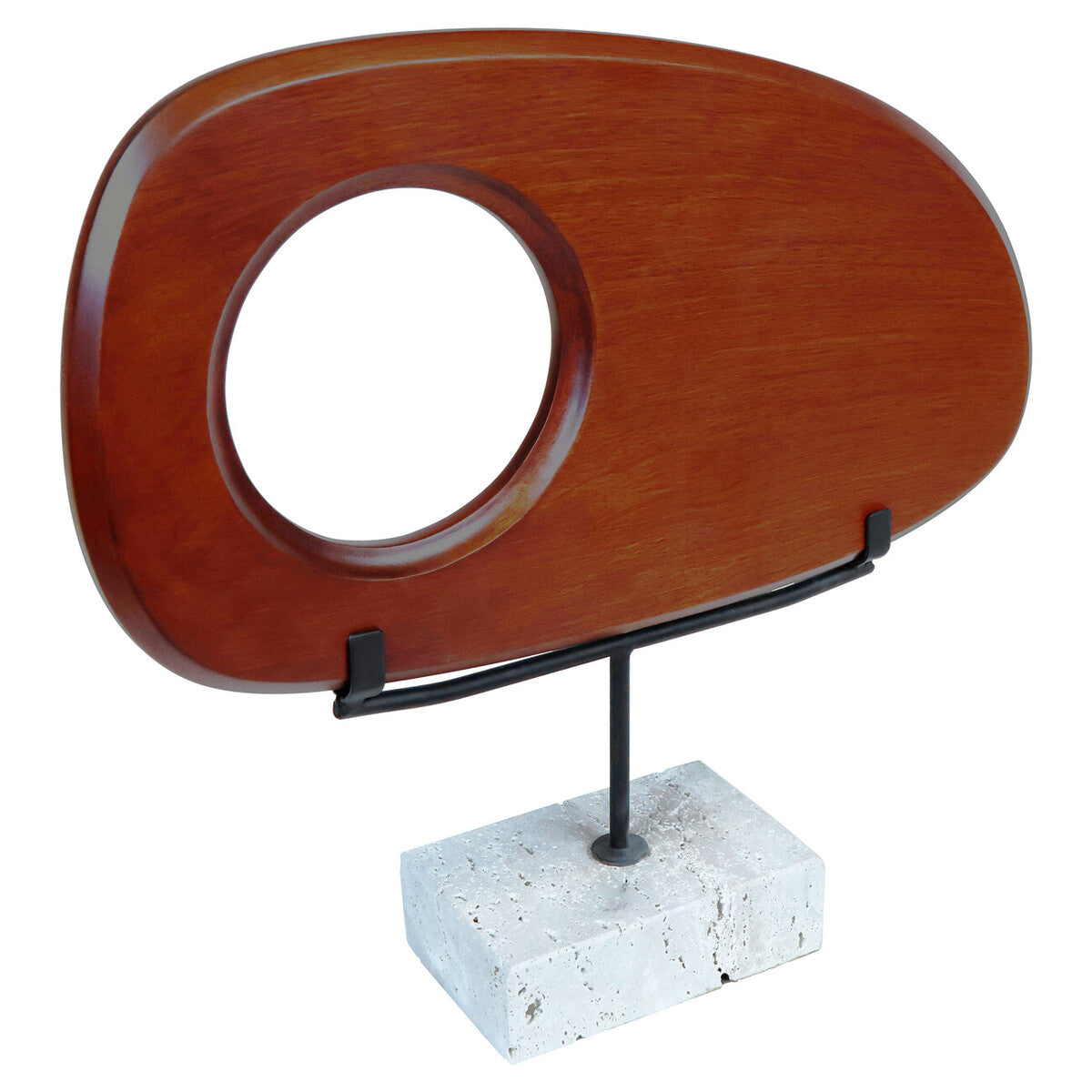 Image of Westo Natural Wood Horizontal Sculpture With Travertine Base