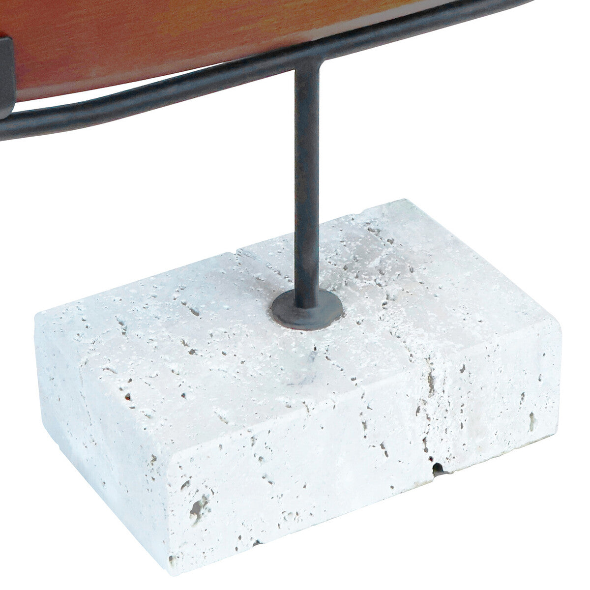 Image of Westo Natural Wood Horizontal Sculpture With Travertine Base