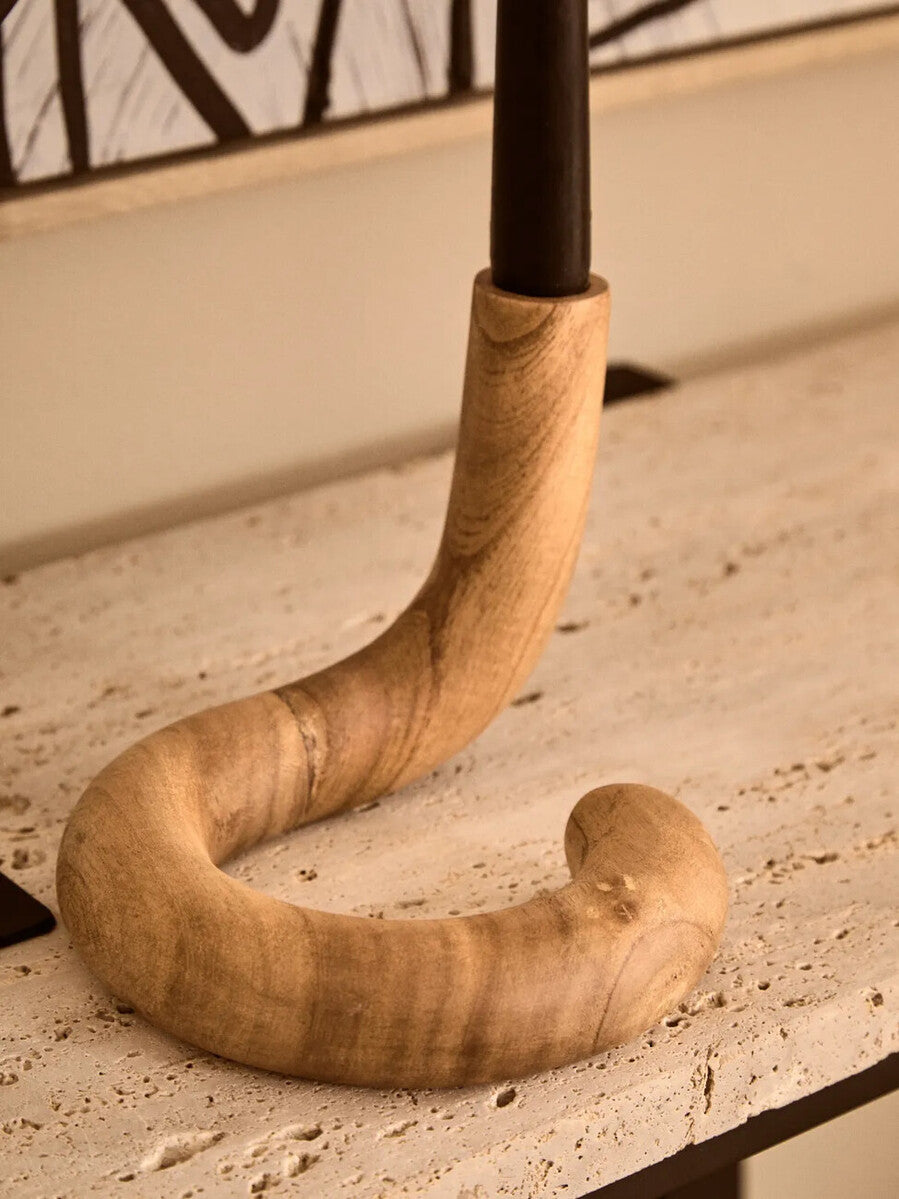 Image of Arlo Natural Wood Candle Holder