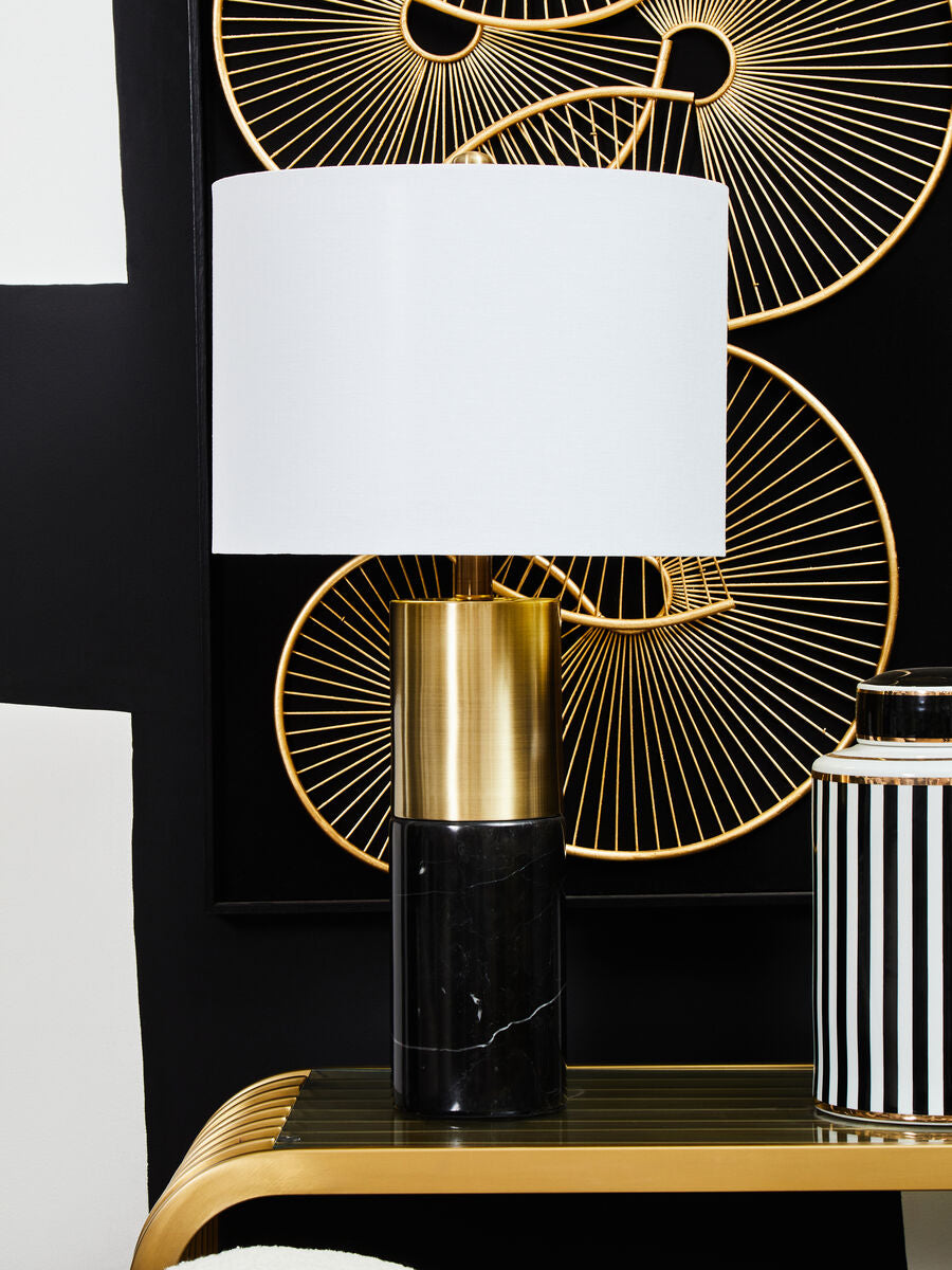 Image of Edgar Black Marble and Gold Table Lamp