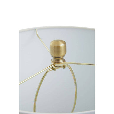Image of Ebony Black Marble Table Lamp with Ivory Shade