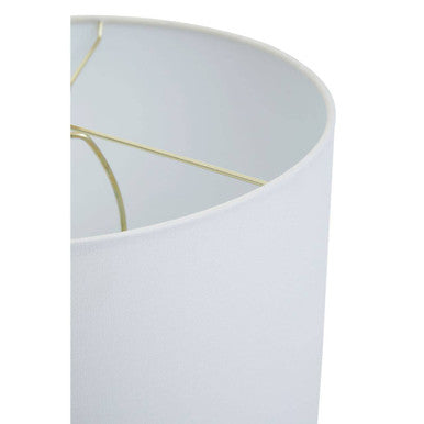 Image of Ebony Black Marble Table Lamp with Ivory Shade