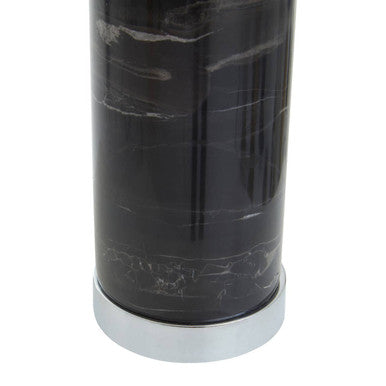 Image of Ebony Black Marble Table Lamp Chrome Base