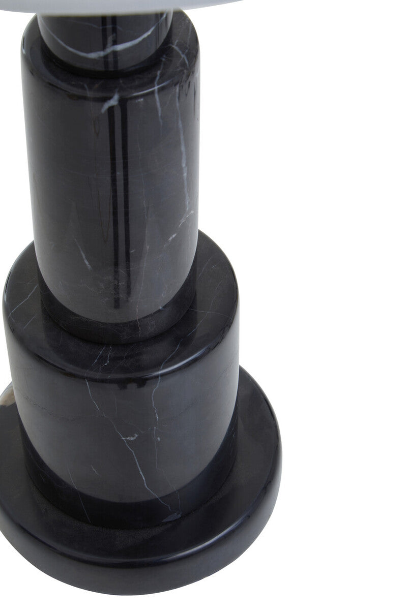 Image of Elara Black Marble Table Lamp with Ivory Shade