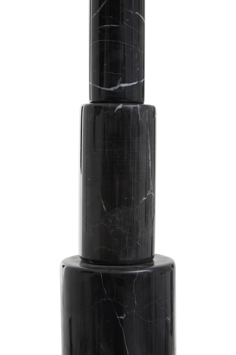 Image of Elara Black Marble Table Lamp with Ivory Shade
