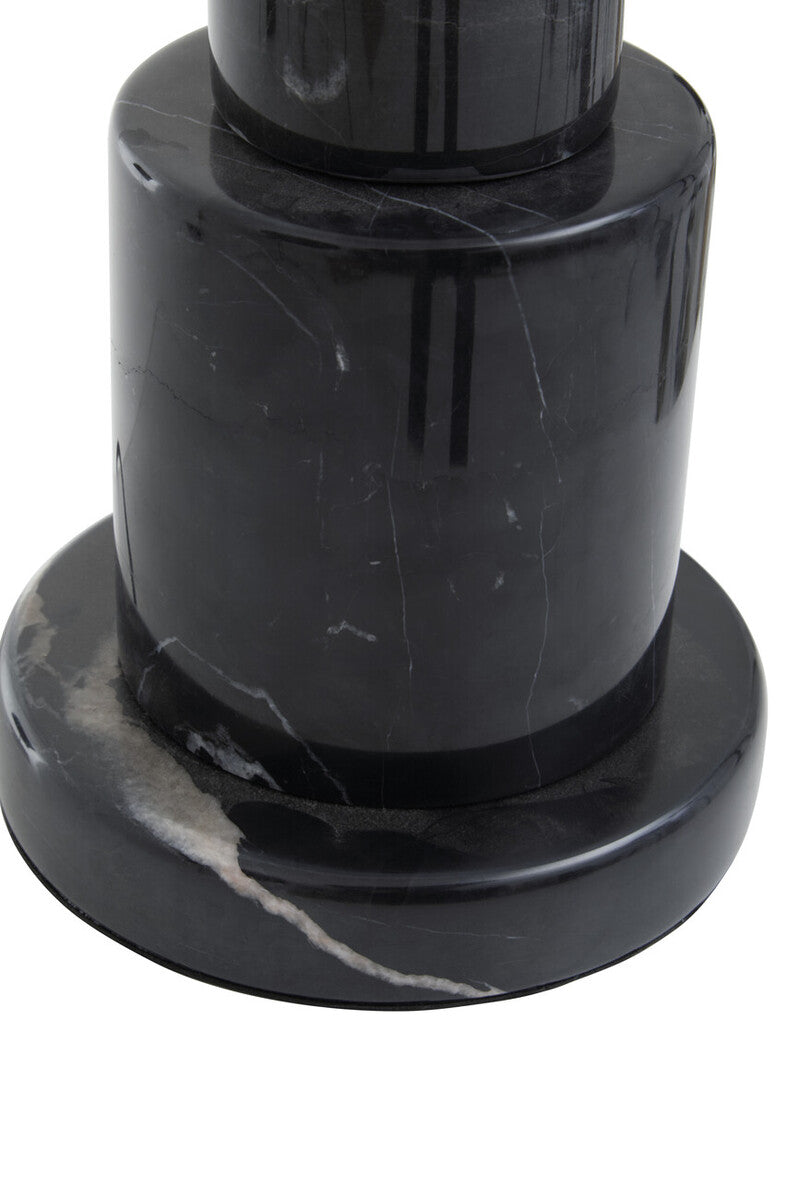 Image of Elara Black Marble Table Lamp with Ivory Shade