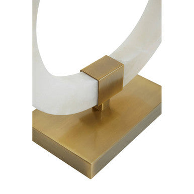 Image of Elora Circular Marble Table Lamp with Ivory Shade