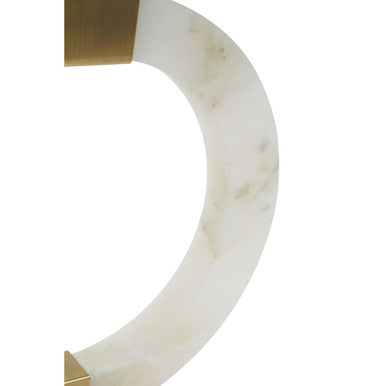 Image of Elora Circular Marble Table Lamp with Ivory Shade