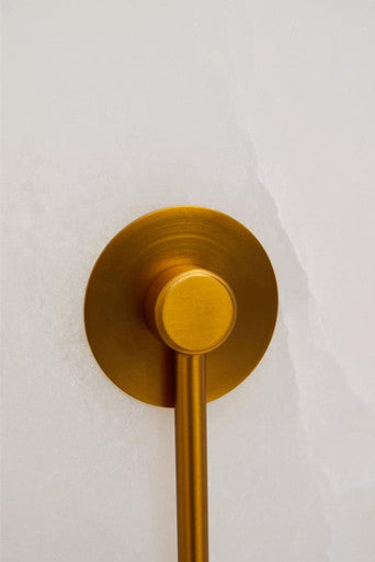Image of Waldorf White Marble Wall Light with Gold Accent