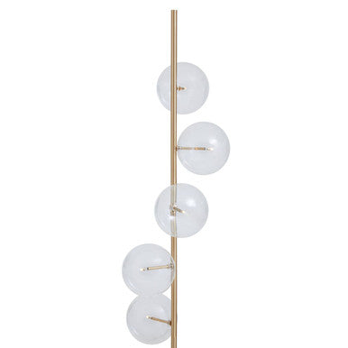 Image of Abira Five Bulb Black Marble Base Floor Lamp