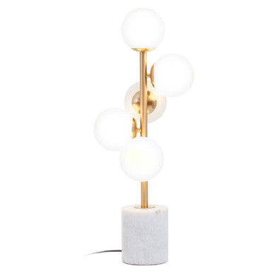 Image of Abira Brushed Brass And White Marble Table Lamp