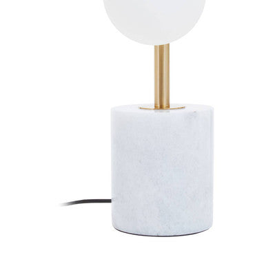 Image of Abira Brushed Brass And White Marble Table Lamp