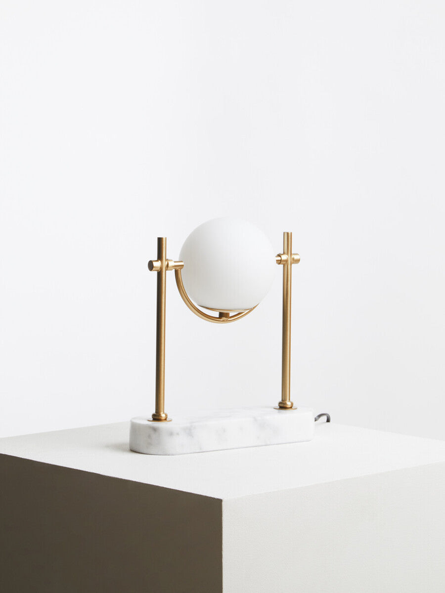 Image of Zalika Marble And Gold Orb Table Lamp