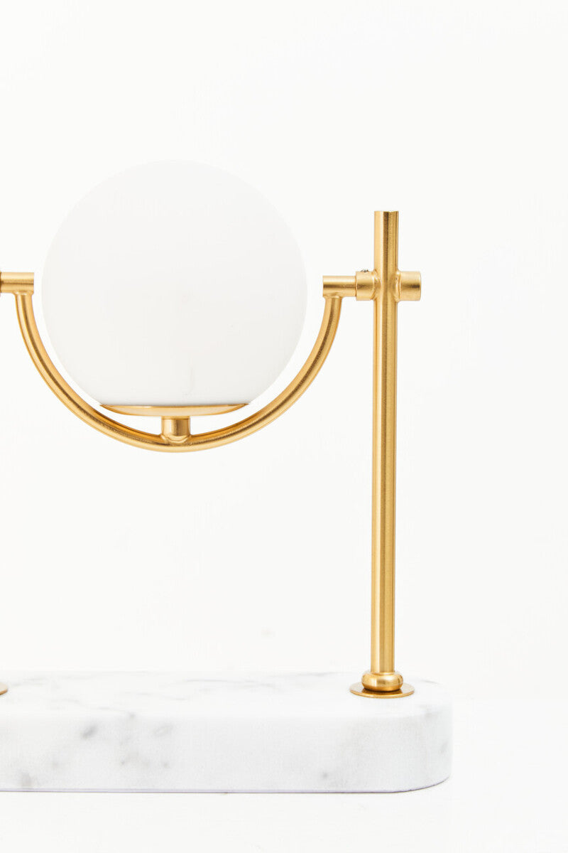 Image of Zalika Marble And Gold Orb Table Lamp