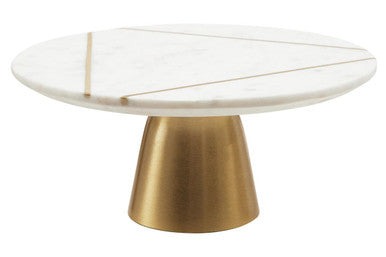 Image of Omari White Marble Cake Stand
