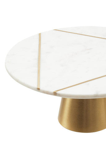 Image of Omari White Marble Cake Stand