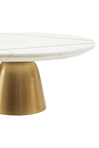 Image of Omari White Marble Cake Stand