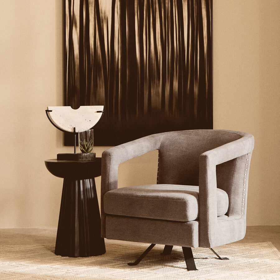 Image of Hestia Ash Velvet Swivel Chair