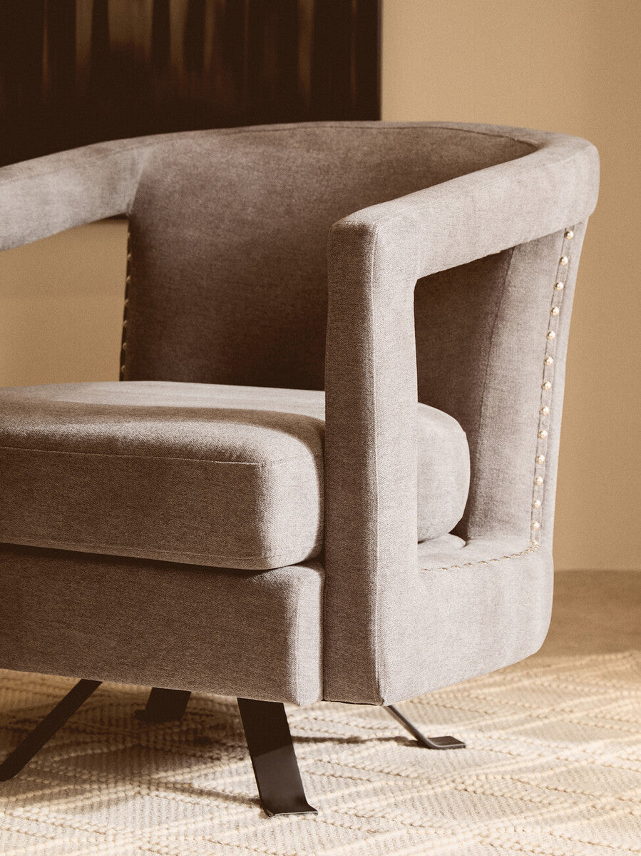 Image of Hestia Ash Velvet Swivel Chair