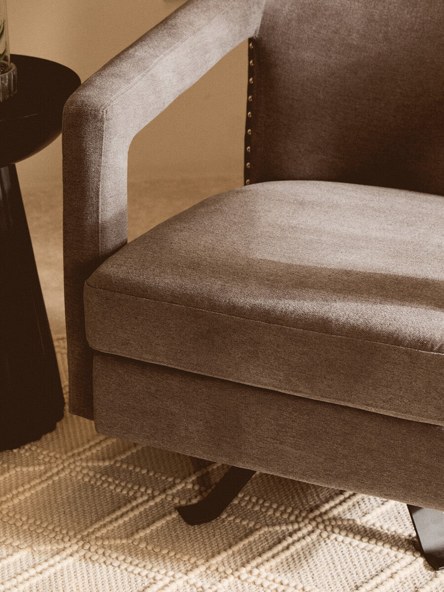 Image of Hestia Ash Velvet Swivel Chair