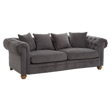 Image of 3 Seater Grey Fabric Sofa, Spencer