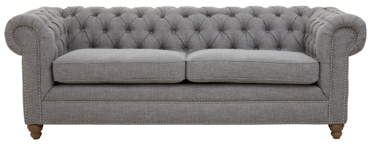 Image of 3 Seater Grey Linen Sofa, Stella