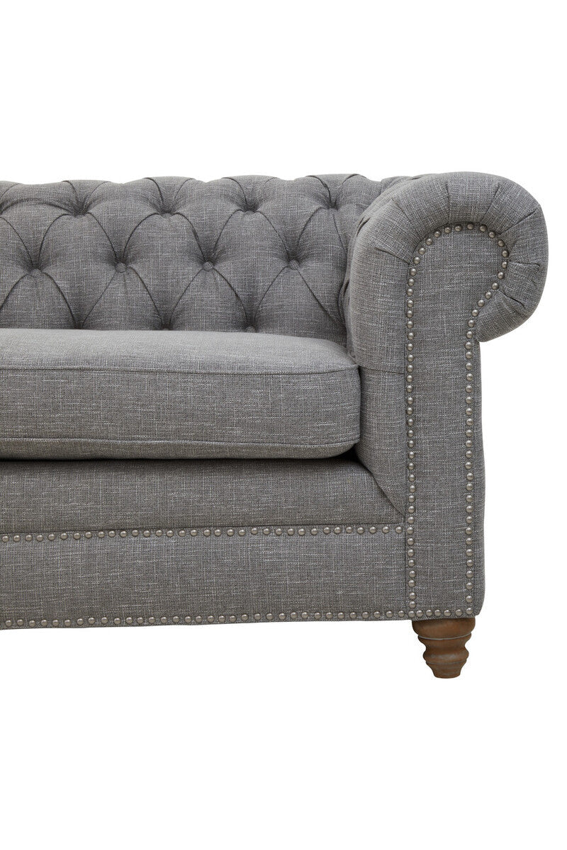 Image of 3 Seater Grey Linen Sofa, Stella