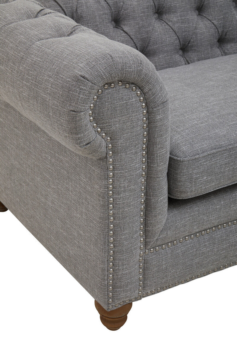 Image of 3 Seater Grey Linen Sofa, Stella