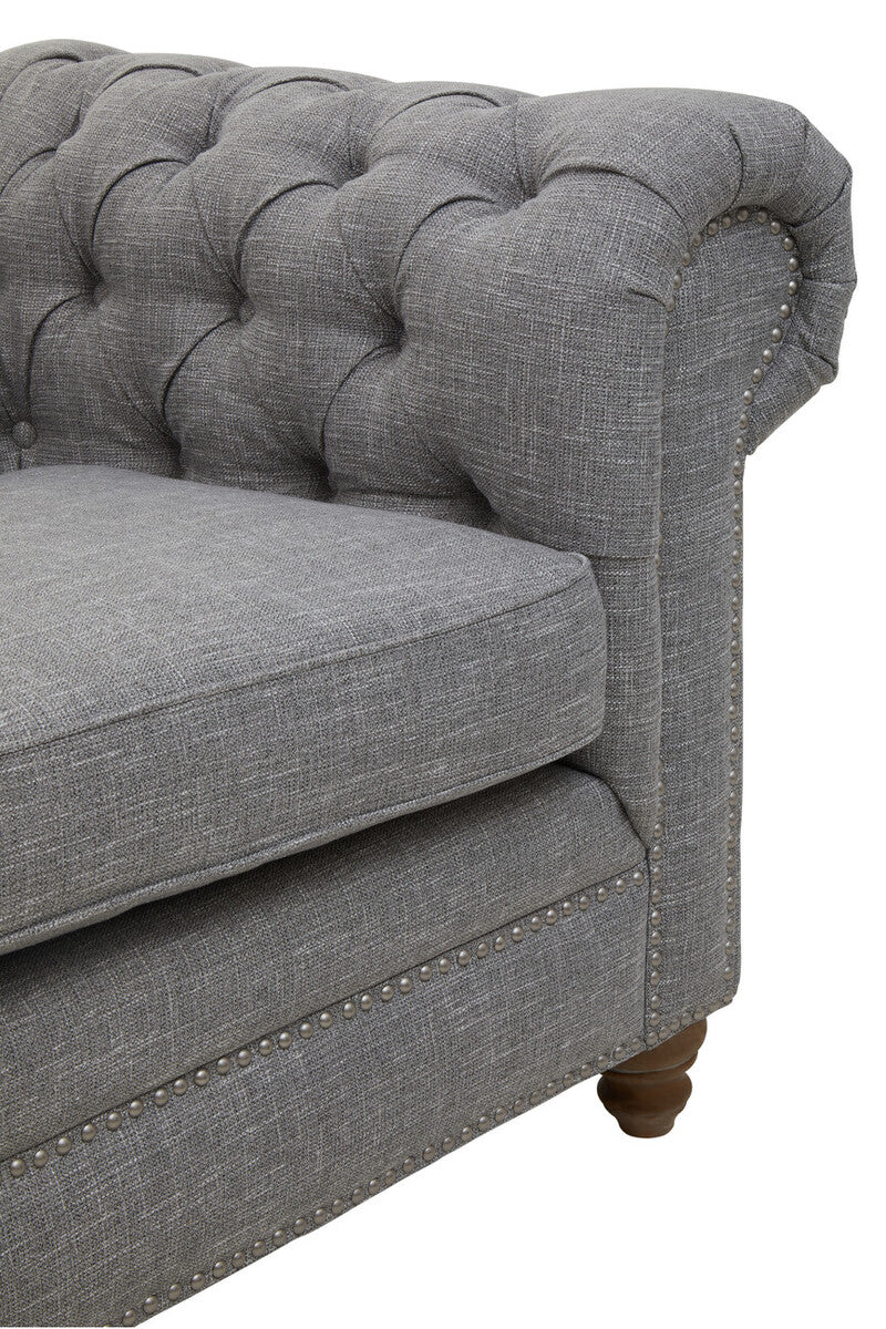 Image of 3 Seater Grey Linen Sofa, Stella