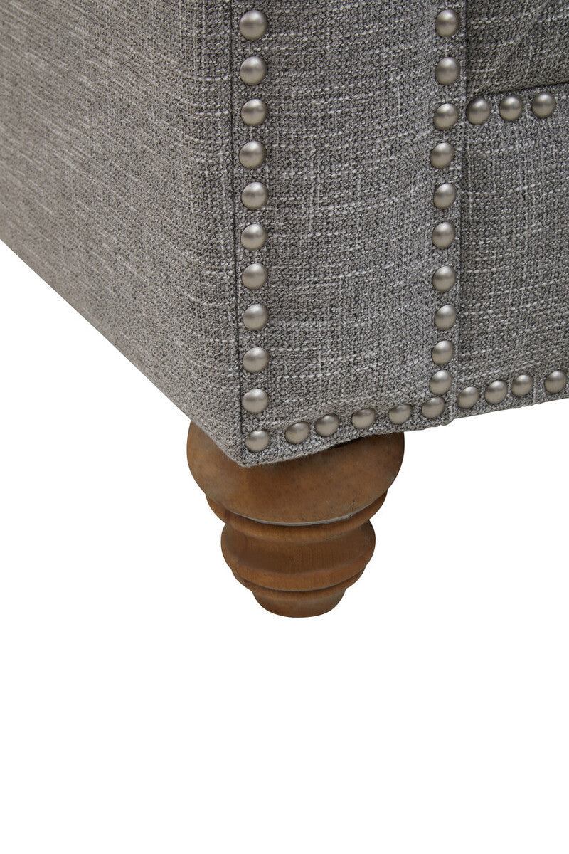 Image of 3 Seater Grey Linen Sofa, Stella