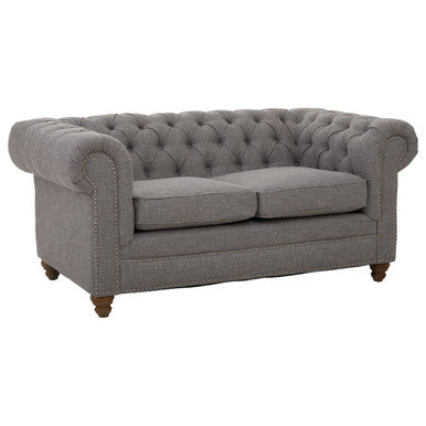 Image of 2 Seater Grey Linen Sofa, Stella