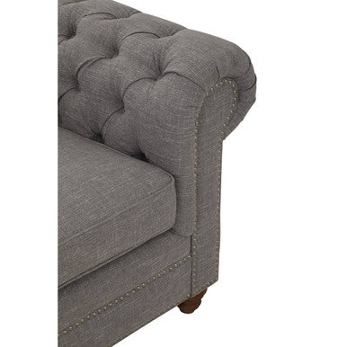 Image of 2 Seater Grey Linen Sofa, Stella