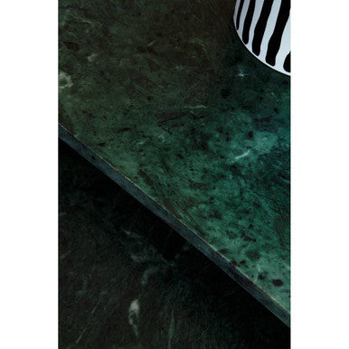 Image of Nest of 2 Green Marble Top Side Tables with Gold Metal Bases, Mandoli