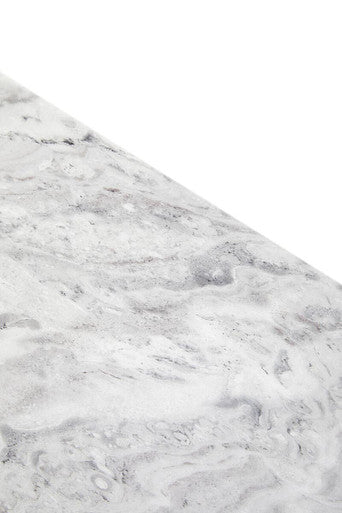 Image of Grey Marble Coffee Table with Geometric Multifaceted Base and Natural Veining, Spezia
