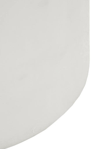 Image of White Marble Console Table with Grey Veining and Stainless Steel Column Base, Sesto