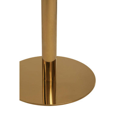 Image of White Marble Round Top Dining Table with Luxe Gold Finish Pedestal Base, Azalea