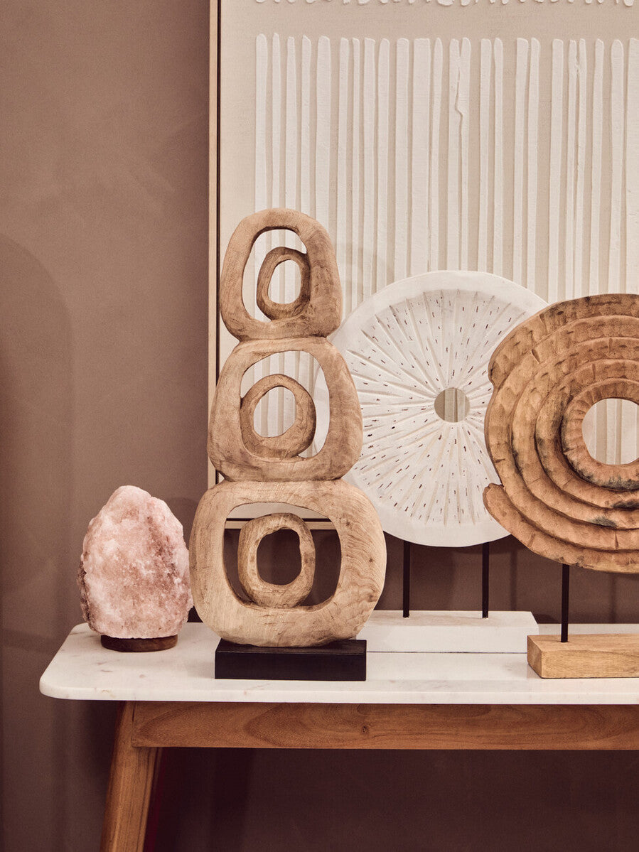 Image of White Marble Top Console Table with Sustainable Acacia Wood Base, Myan