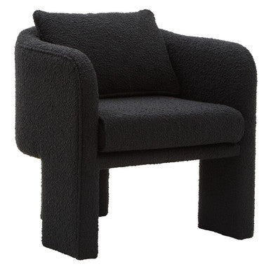 Image of Ozzero Black Boucle Curved Armchair