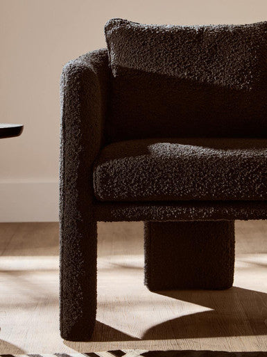 Image of Ozzero Black Boucle Curved Armchair