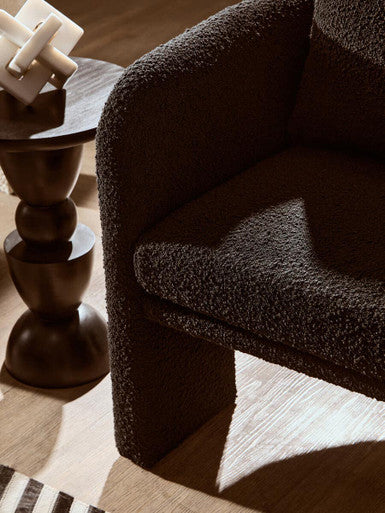 Image of Ozzero Black Boucle Curved Armchair