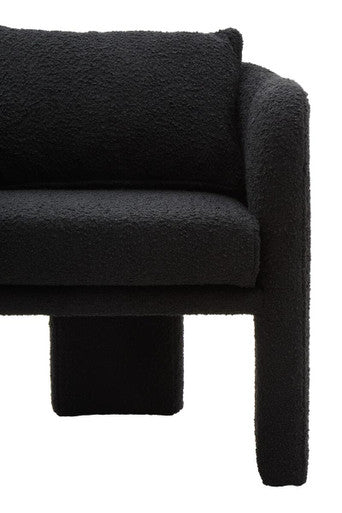 Image of Ozzero Black Boucle Curved Armchair