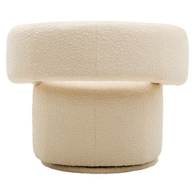 Image of Oliveto Ivory Boucle Curved Swivel Armchair