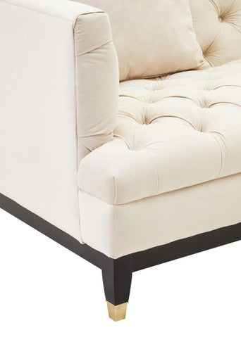 Image of 2 Seater Ivory Fabric Sofa, Sefira