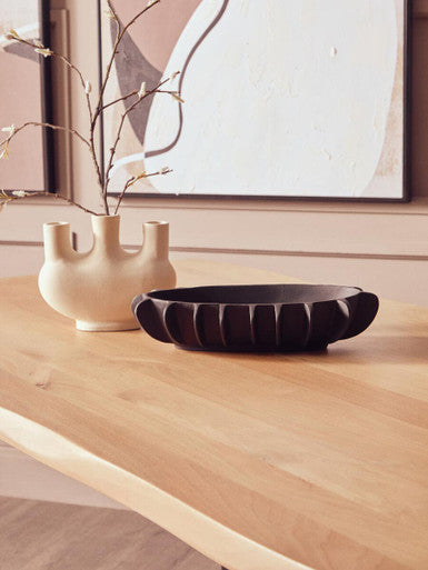 Image of Natural Two-Tone Live Edge Mango Wood Dining Table with Black Metal Legs, Perdoba