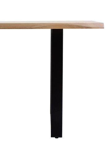 Image of Natural Two-Tone Live Edge Mango Wood Dining Table with Black Metal Legs, Perdoba