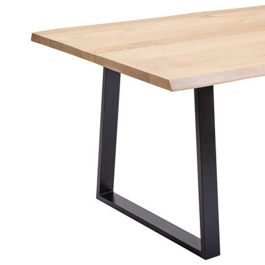 Image of Natural Two-Tone Live Edge Mango Wood Dining Table with Black Metal Legs, Perdoba