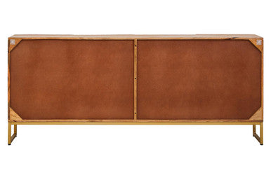 Image of Teora Mango Wood Paper Rope Detail Four Door Sideboard