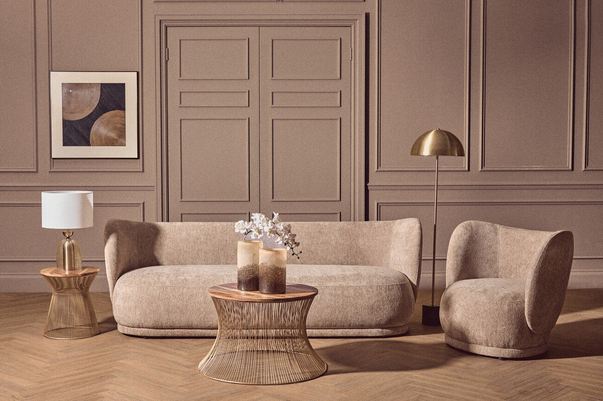 Image of Delray Deep Stone Chenille Curved Chair