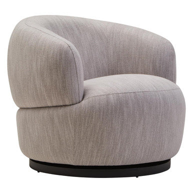 Image of Bordo Textured Grey Curved Swivel Chair