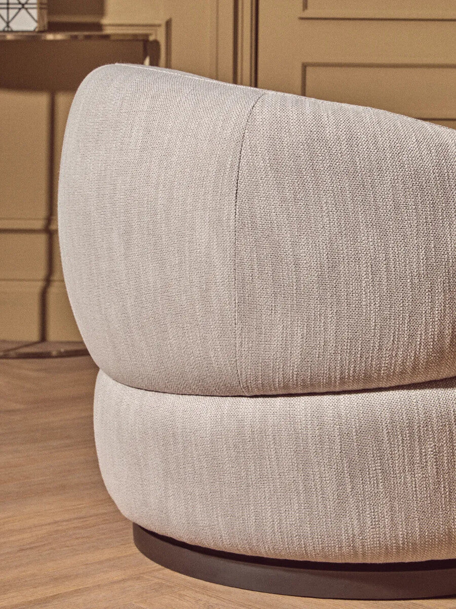 Image of Bordo Textured Grey Curved Swivel Chair